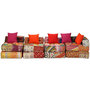 Voir la diapositive 3 : VIDAXL Pouf modulaire a 4 places Patchwork Tissu