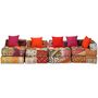 Voir la diapositive 3 : VIDAXL Pouf modulaire a 4 places Patchwork Tissu