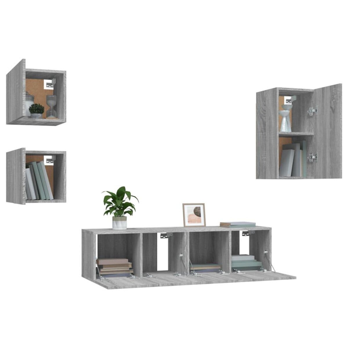 VIDAXL Ensemble de meubles TV 5 pcs Sonoma gris Bois d'ingenierie