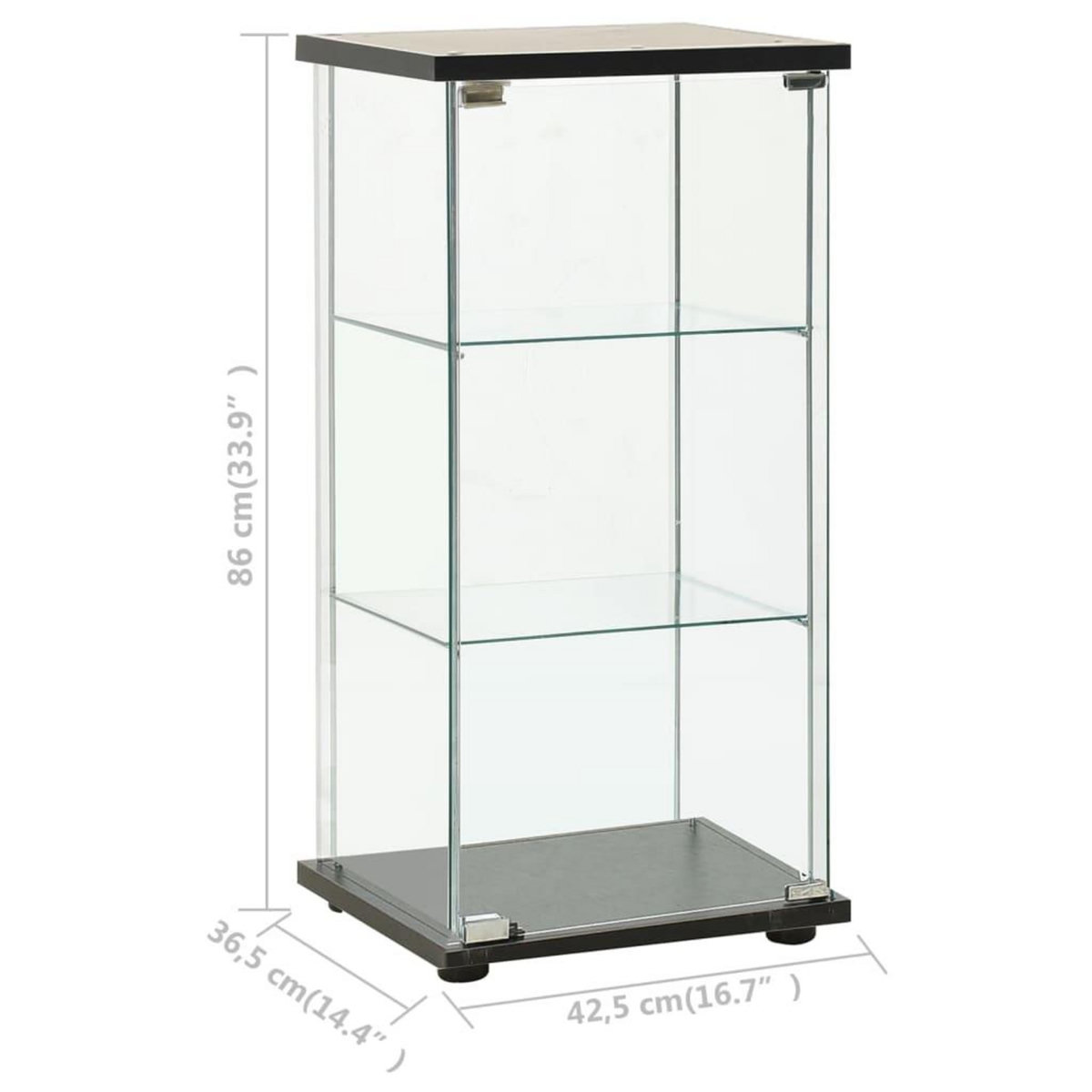 VIDAXL Armoire de rangement Verre trempe Noir
