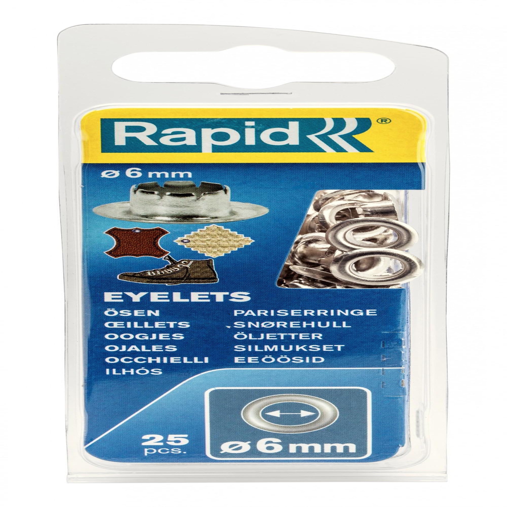 Rapid Lot de 25 oeillets acier Diam.6 RAPID