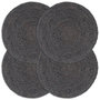 Voir la diapositive 1 : VIDAXL Napperons 4 pcs Gris fonce Plain 38 cm Rond Jute