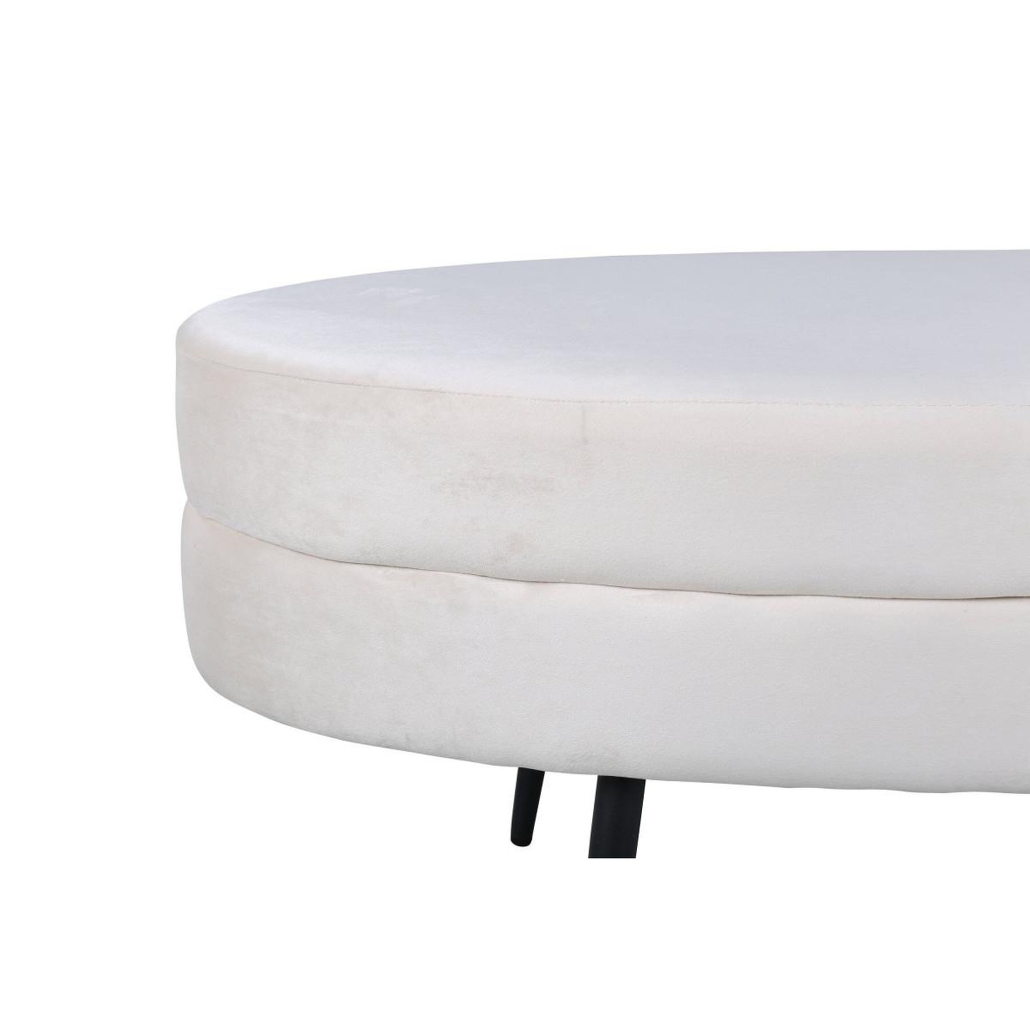 Voir la diapositive 4 : Paris Prix Pouf design en velours  otto  100cm blanc cassé