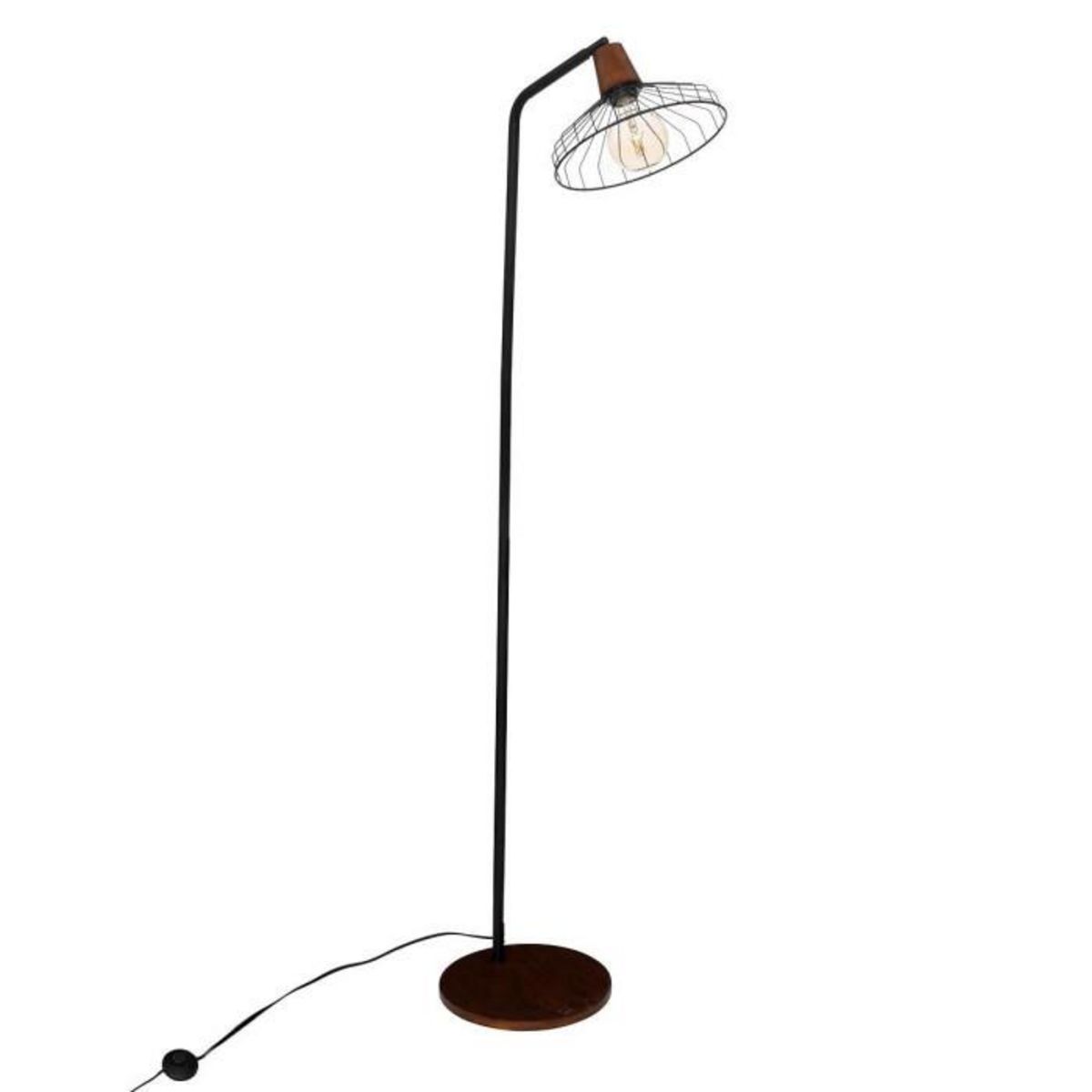 ATMOSPHERA Lampadaire en Bois  Café  163cm Noir