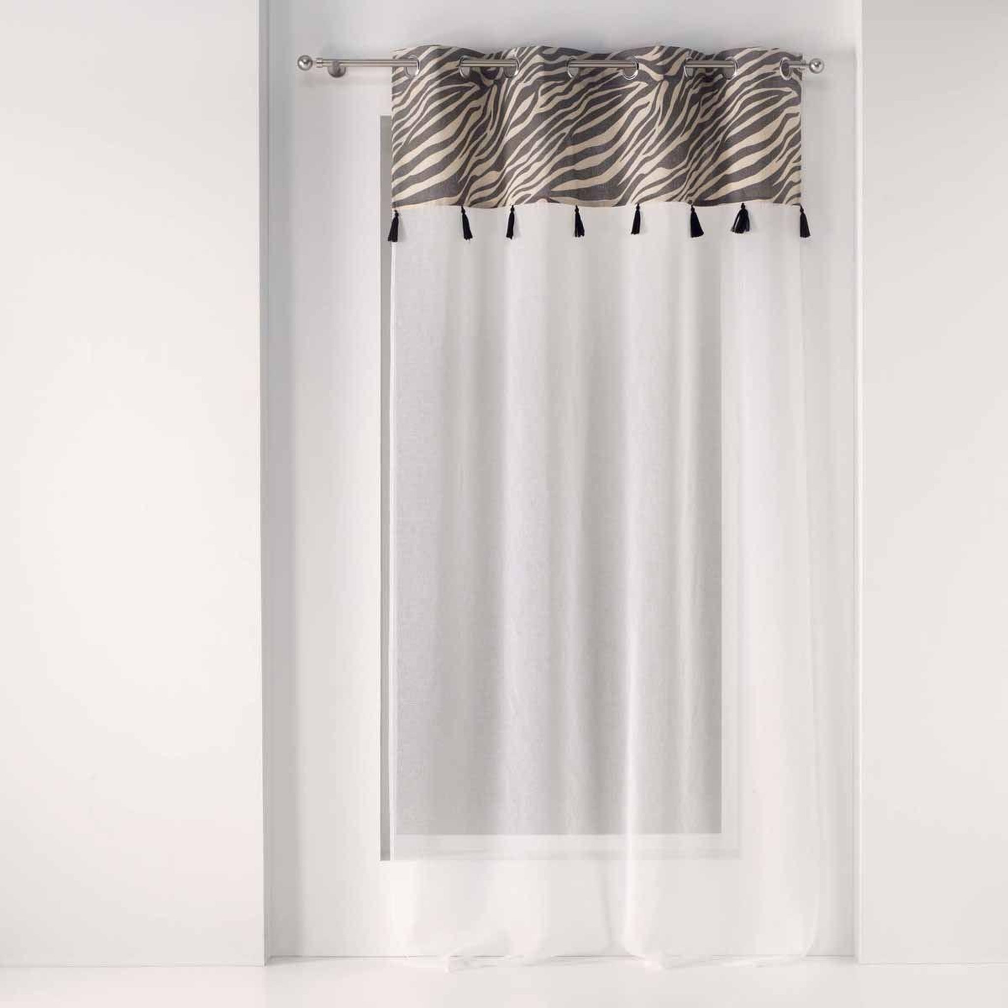 Voir la diapositive 1 : Douceur d'Intérieur Rideau voilage à œillets  maroni  140x240cm blanc