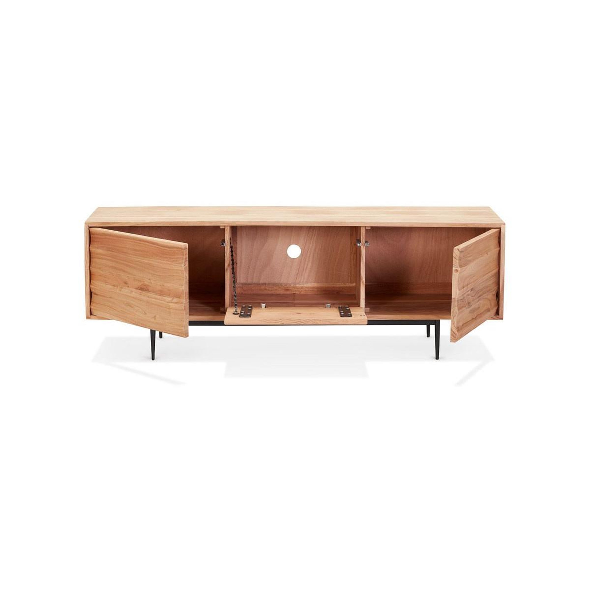 Voir la diapositive 4 : Paris Prix Meuble tv 3 portes en bois  myriam  147cm naturel