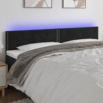 VIDAXL Tete de lit a LED Noir 180x5x78/88 cm Velours