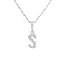 Voir la diapositive 1 : L'ATELIER D'AZUR Collier Argent 925/000 Rhodié - Initiale Lettre S Pavée de Zirconiums