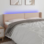 Voir la diapositive 1 : VIDAXL Tete de lit a LED Cappuccino 203x16x78/88 cm Similicuir