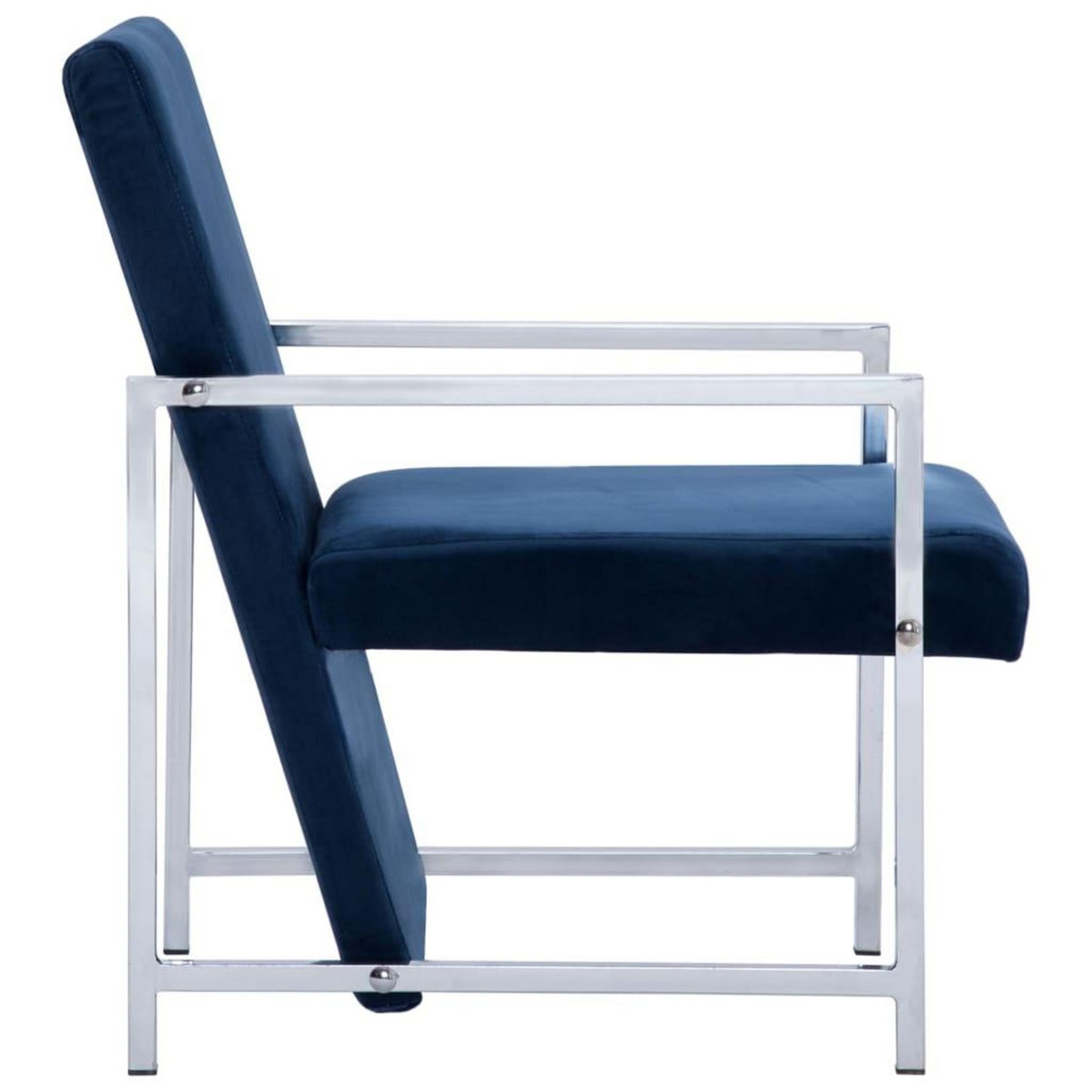 VIDAXL Fauteuil avec pieds chromes Bleu Velours