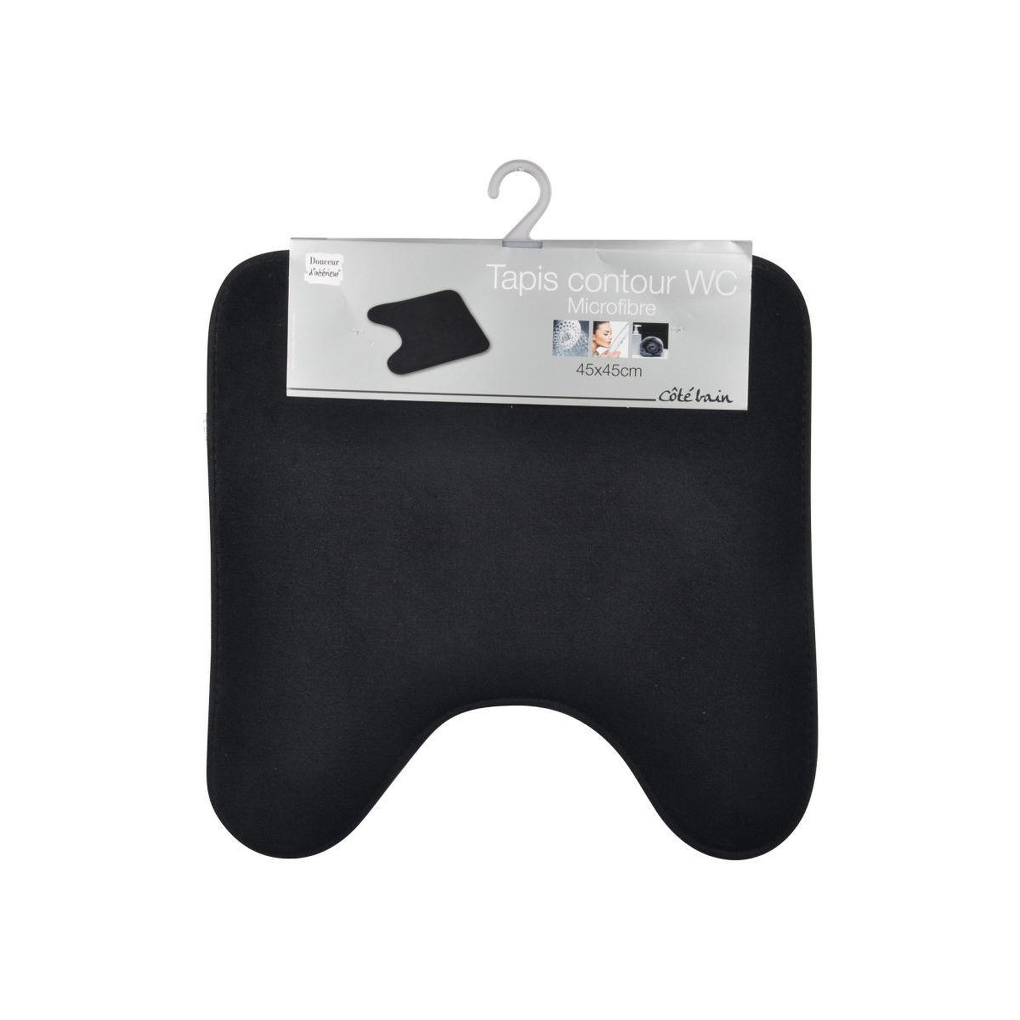 Voir la diapositive 2 : Douceur d'Intérieur Tapis contour wc  vitamine ii  45x45cm noir