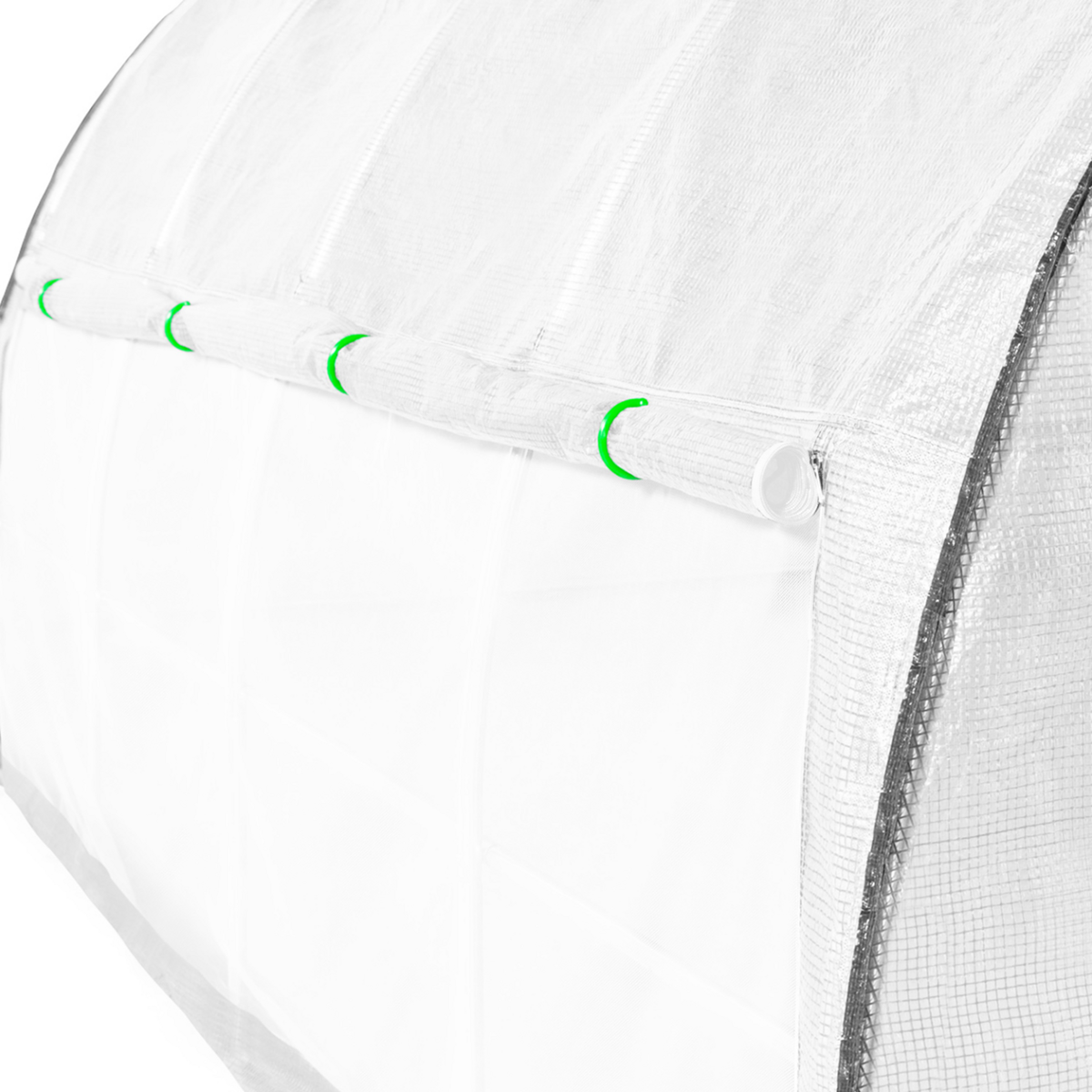 ID MARKET Serre tunnel de jardin 12M² blanche relevable avec moustiquaire