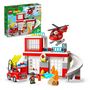 Voir la diapositive 2 : LEGO DUPLO 10970 La Caserne et l&rsquo;Hélicoptère des Pompiers, Jeu de Construction Enfants