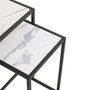 Voir la diapositive 4 : Paris Prix Lot de 2 Tables d'Appoint Effet Marbre  Silvia  50cm Blanc