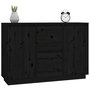 Voir la diapositive 4 : VIDAXL Buffet Noir 111x34x75 cm Bois massif de pin