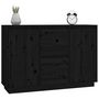 Voir la diapositive 4 : VIDAXL Buffet Noir 111x34x75 cm Bois massif de pin