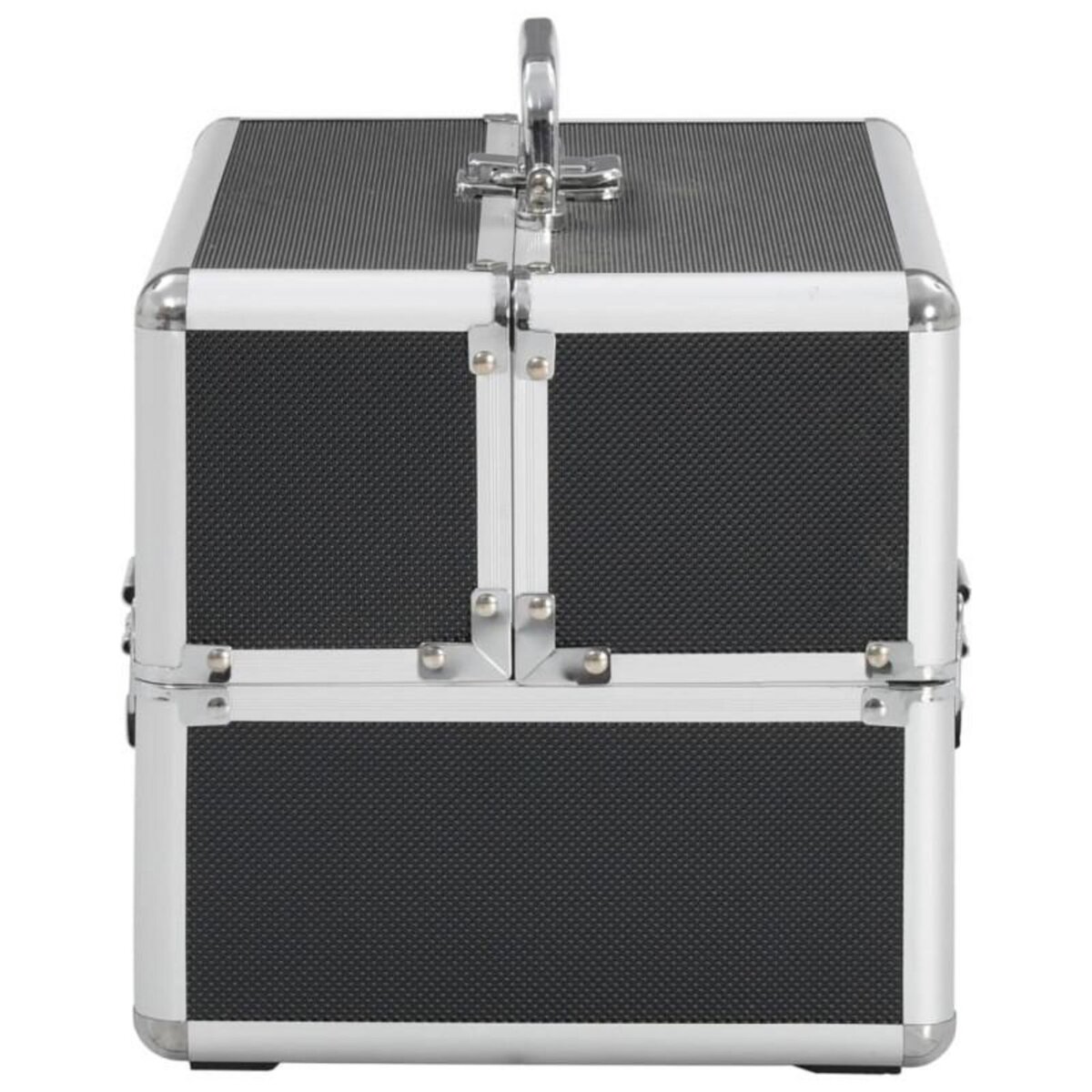VIDAXL Mallette à maquillage 22x30x21 cm Noir Aluminium