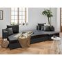 Voir la diapositive 2 : BEST MOBILIER Opale - canapé panoramique en u - 7 places - convertible - avec coffre - en tissu et simili