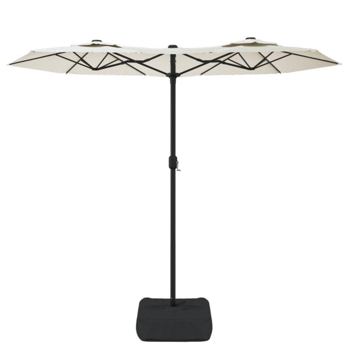 VIDAXL Parasol de jardin a double tete blanc sable 316x240 cm