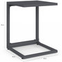 Voir la diapositive 4 : ID MARKET Lot de 2 tables d'appoint de jardin pour transat et bain de soleil PALMA gris anthracite