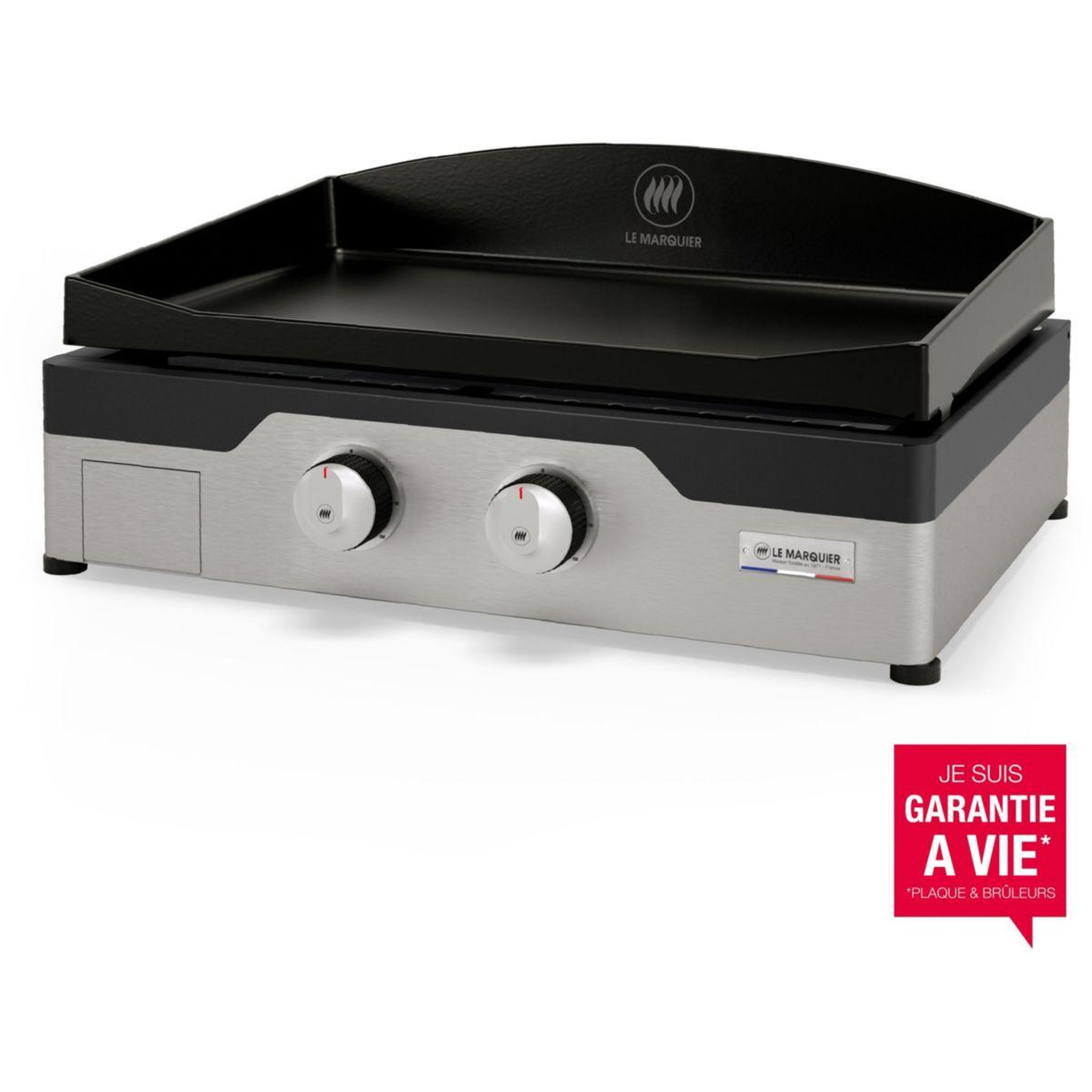 Le marquier Plancha gaz Signature Allure 260 Duo 2 brûleurs à poser, 60x40 cm