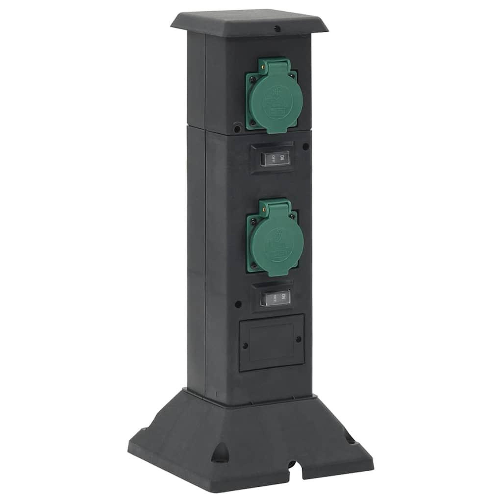Voir la diapositive 4 : VIDAXL Colonne de prise d'exterieur a 4 voies noir vert 16x16x39,5 cm