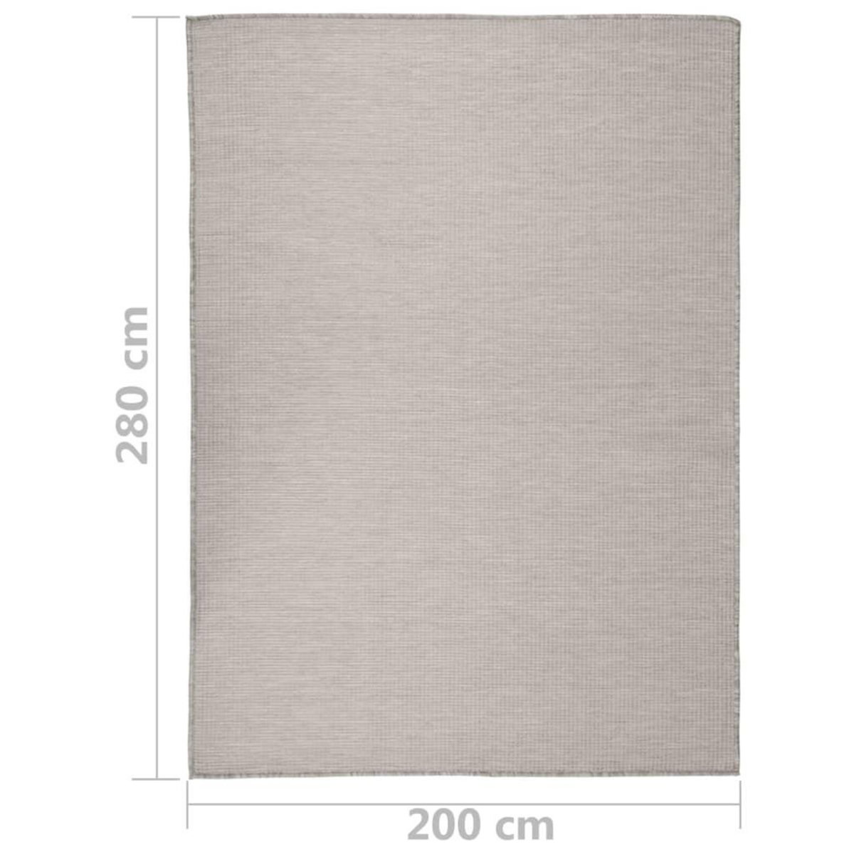 VIDAXL Tapis a tissage plat d'exterieur 200x280 cm Taupe