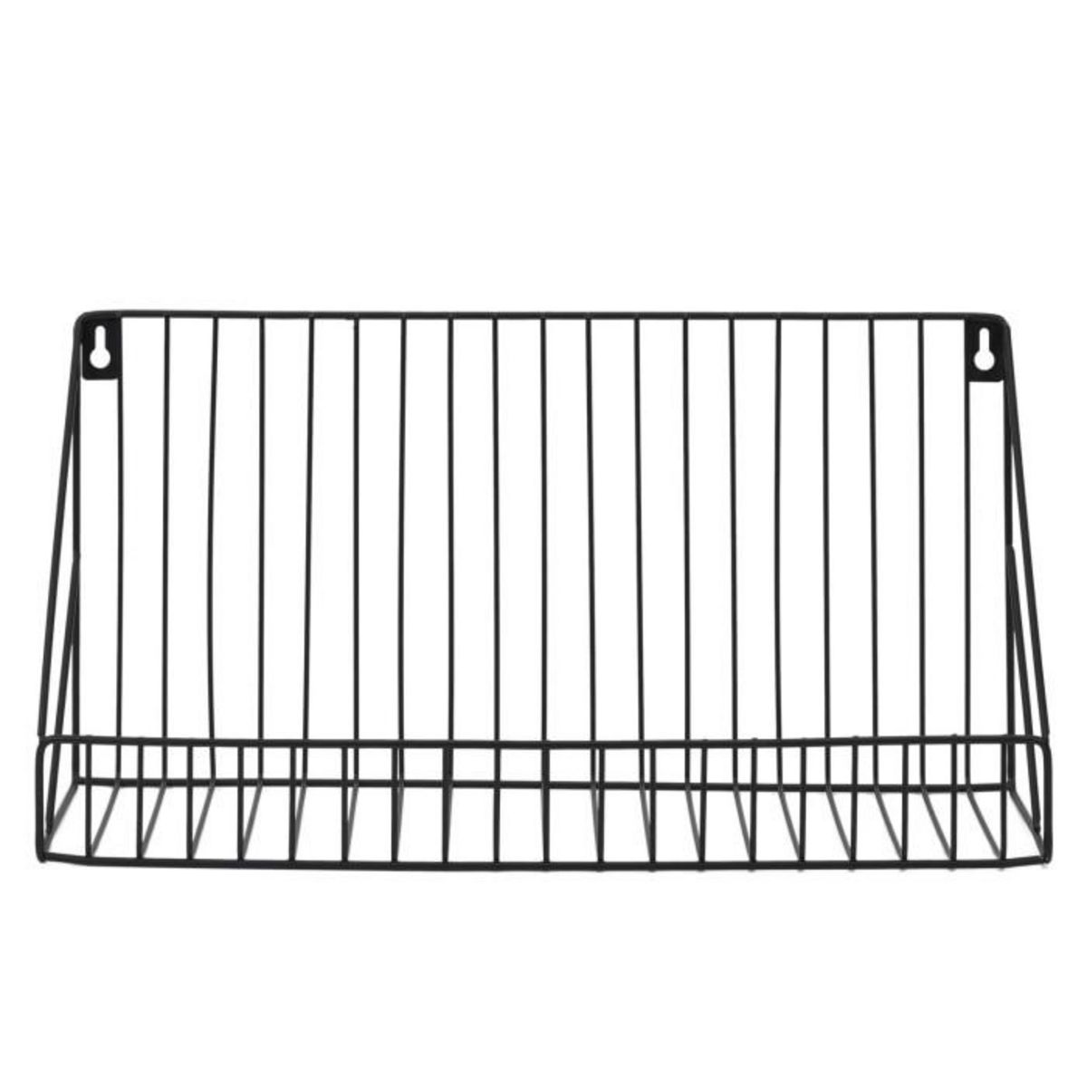 Paris Prix Lot de 2 Étagères Murales  Filaire  40cm Noir