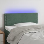 VIDAXL Tete de lit a LED Vert fonce 90x5x78/88 cm Velours