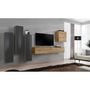 Voir la diapositive 2 : Paris Prix Ensemble Meuble TV  Switch Lamel III  330cm Naturel & Gris