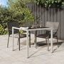Voir la diapositive 1 : VIDAXL Table de jardin 90x90x75cm Verre trempe et resine tressee Blanc