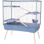 Zolux Cage rongeur surélevée - ZOLUX - Néolife - 3 étages pour lapin - 99 x 54 x 114 cm - Bleu