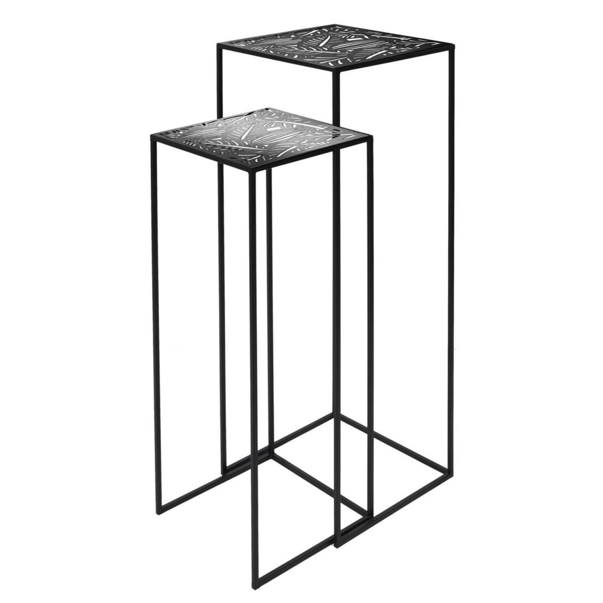 The Home Deco Factory Lot de 2 sellettes gigognes  havana  90cm noir