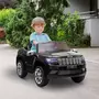 HOMCOM Voiture véhicule électrique enfant 12 V - Télécommande parentale fournie - V. max. 3 Km/h - effets sonores, lumineux - Jeep Grand Cherokee noir