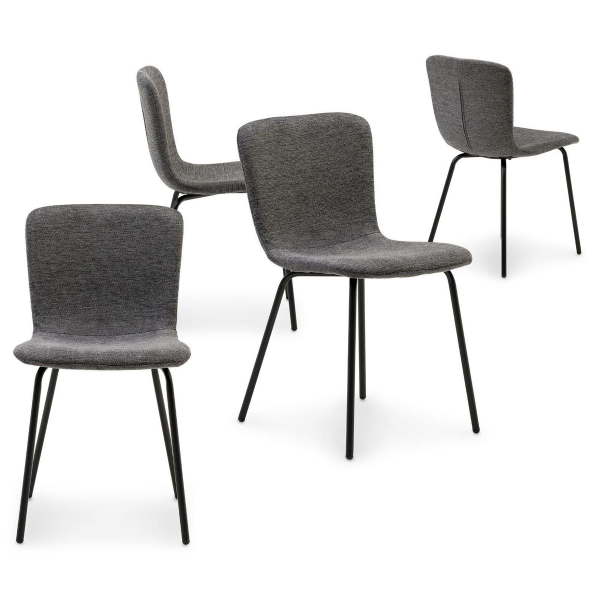 IDIMEX Lot de 4 chaises AUDREY en tissu