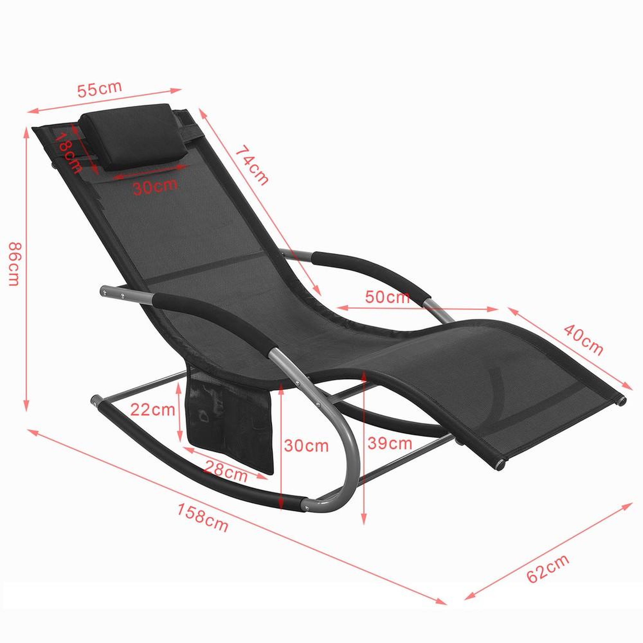 Voir la diapositive 3 : SOBUY SoBuy - Fauteuil À Bascule De Jardin pliable - Moderne - OGS28
