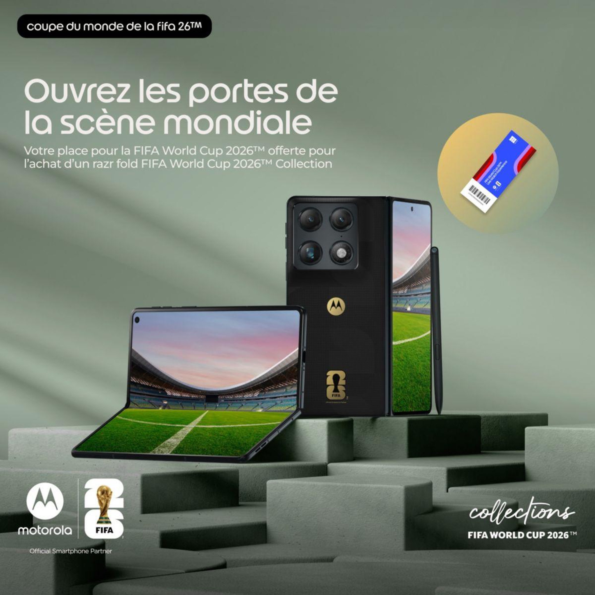 Voir la diapositive 2 : MOTOROLA Smartphone razr fold edition fifa 5g  512go noir