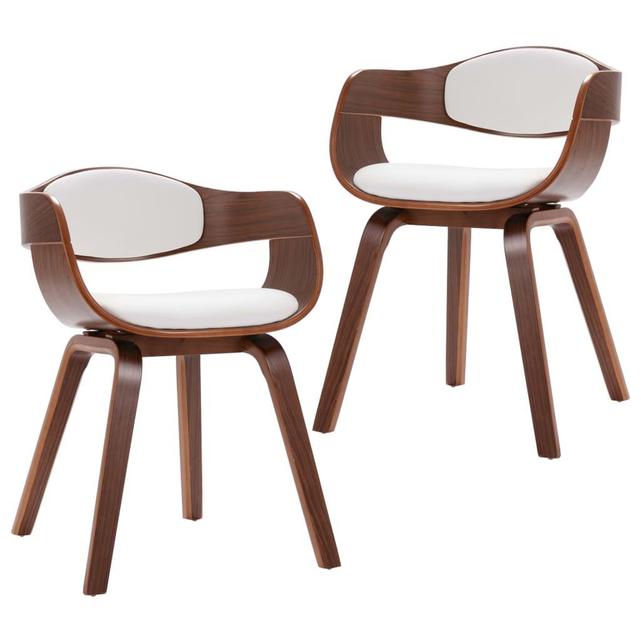 Voir la diapositive 2 : VIDAXL Chaises a manger lot de 2 bois courbe et similicuir