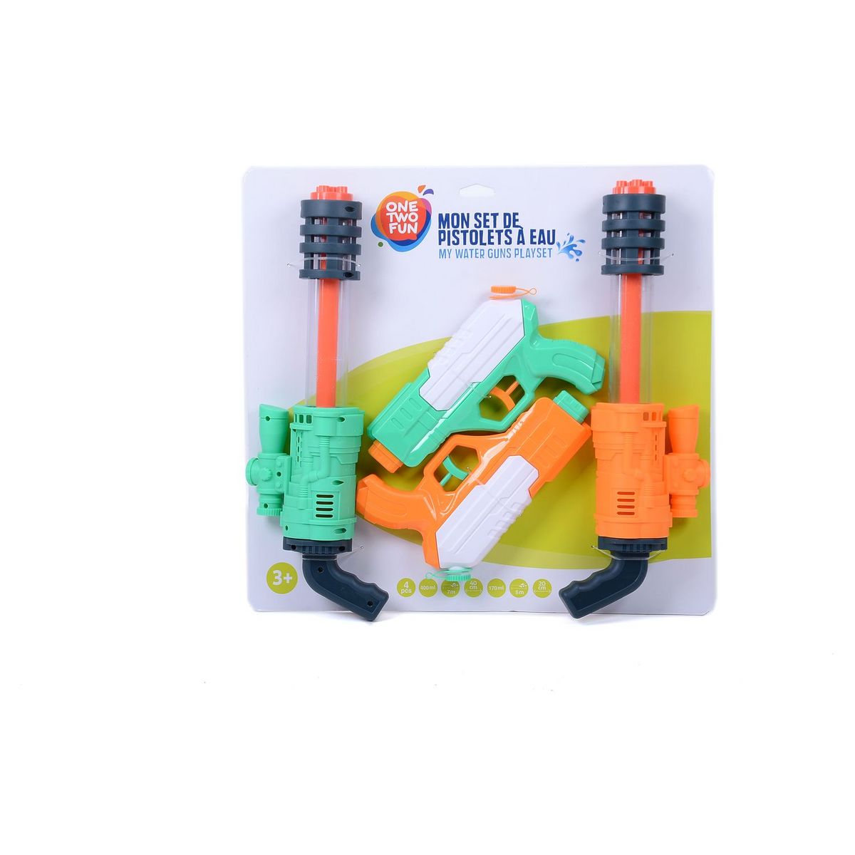 One Two Fun Set de 4 pistolets à eau