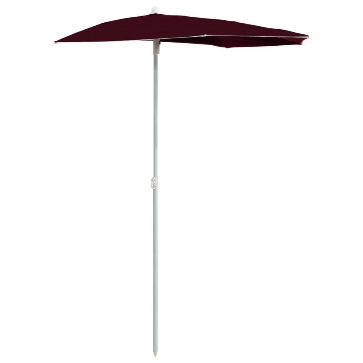 VIDAXL Demi-parasol de jardin avec mat 180x90 cm rouge bordeaux