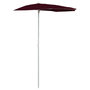 Voir la diapositive 2 : VIDAXL Demi-parasol de jardin avec mat 180x90 cm rouge bordeaux