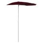 Voir la diapositive 2 : VIDAXL Demi-parasol de jardin avec mat 180x90 cm rouge bordeaux