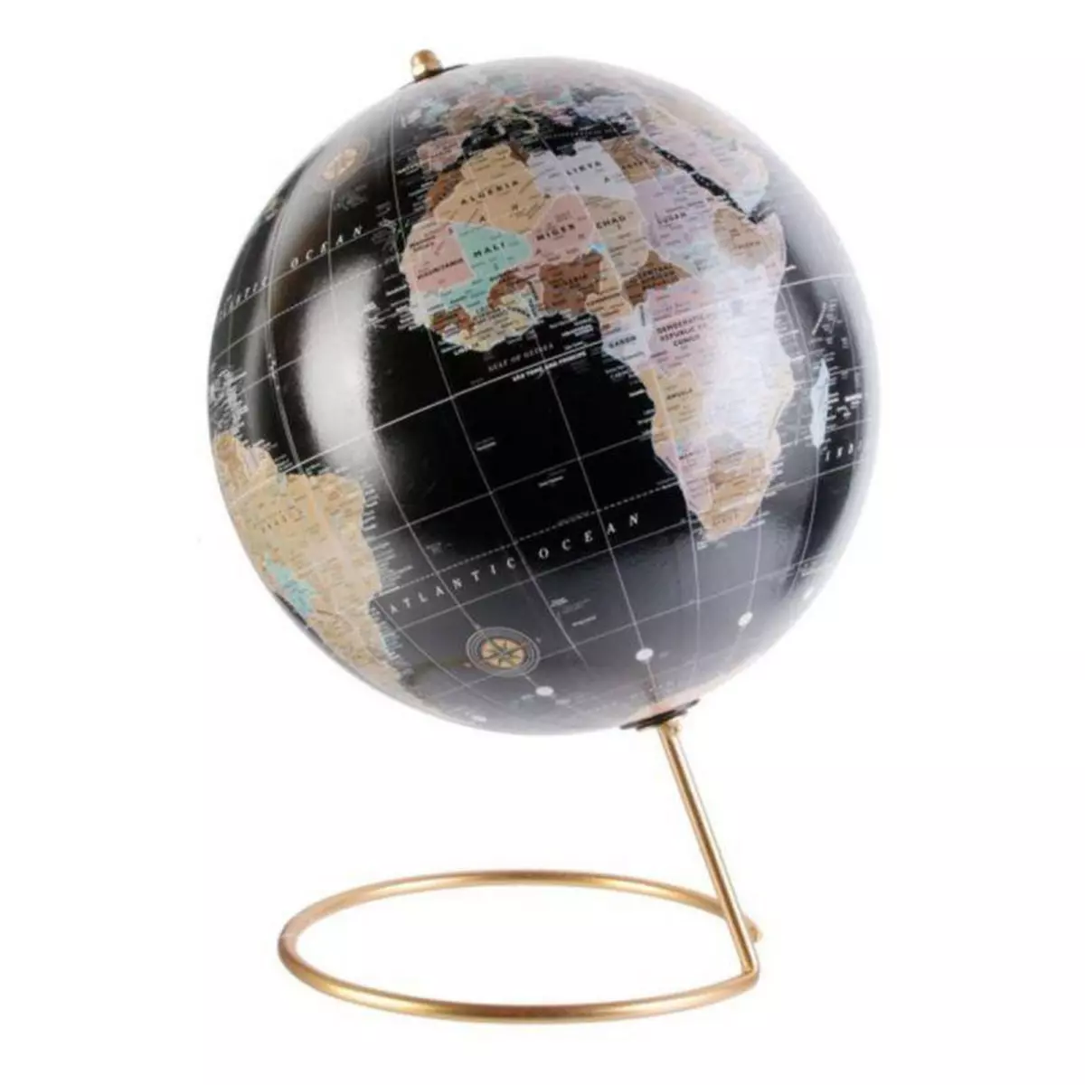 Paris Prix Globe Terrestre Déco  World  29cm Noir & Or