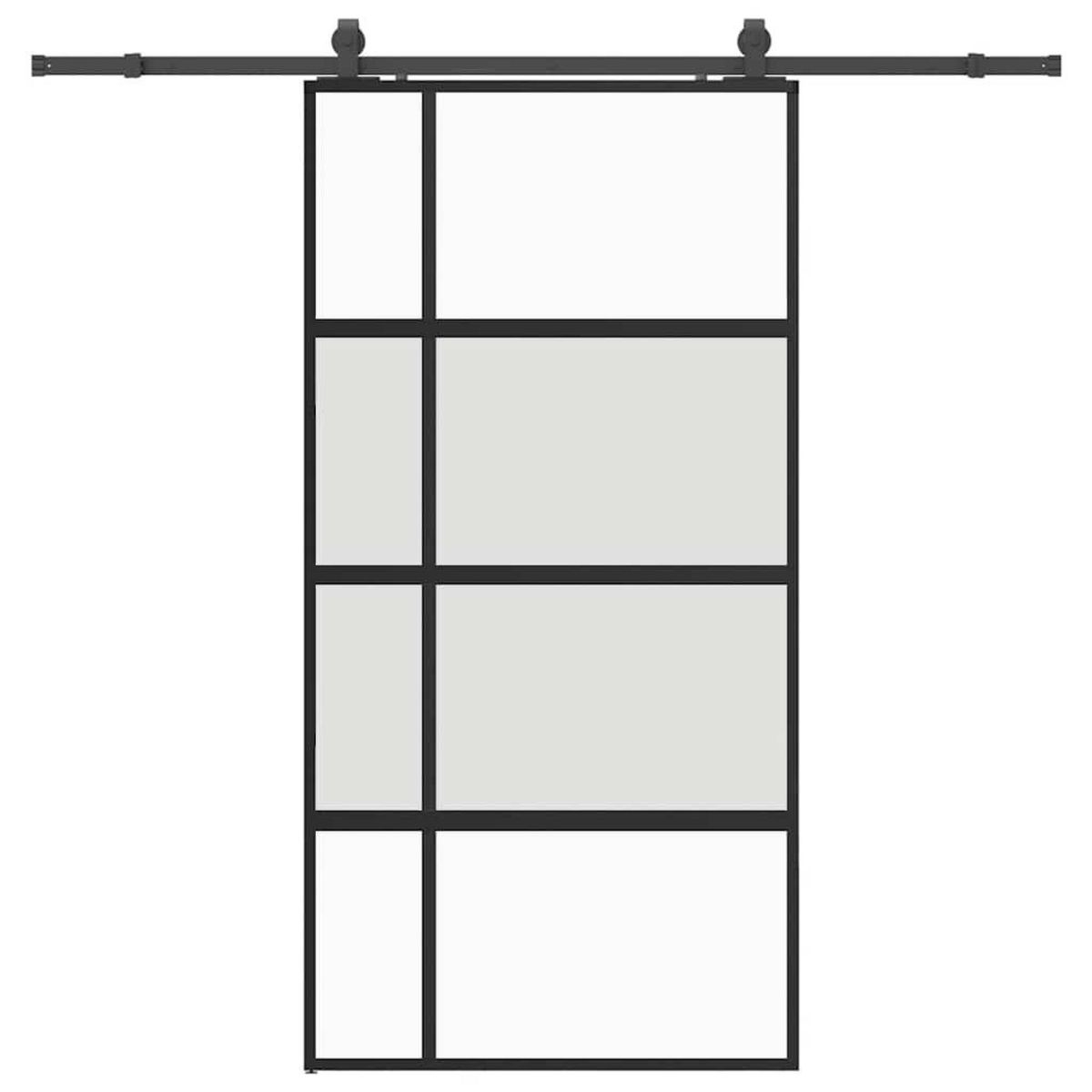 VIDAXL Porte coulissante avec kit de quincaillerie noir 102,5x205 cm