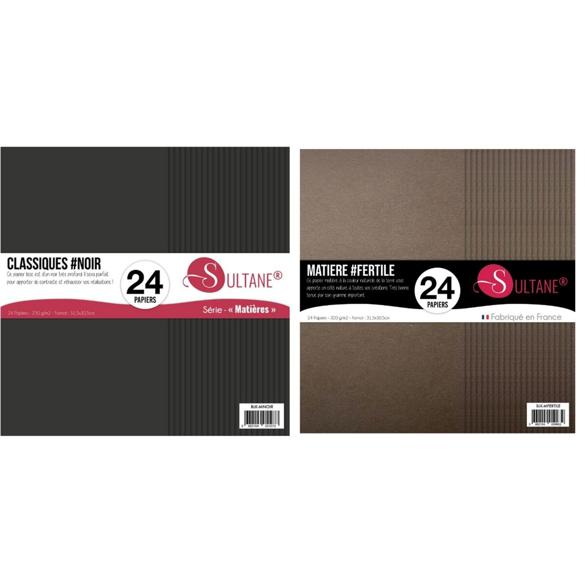  48 papiers Scrapbooking Noir + Marron - 300g/ m²