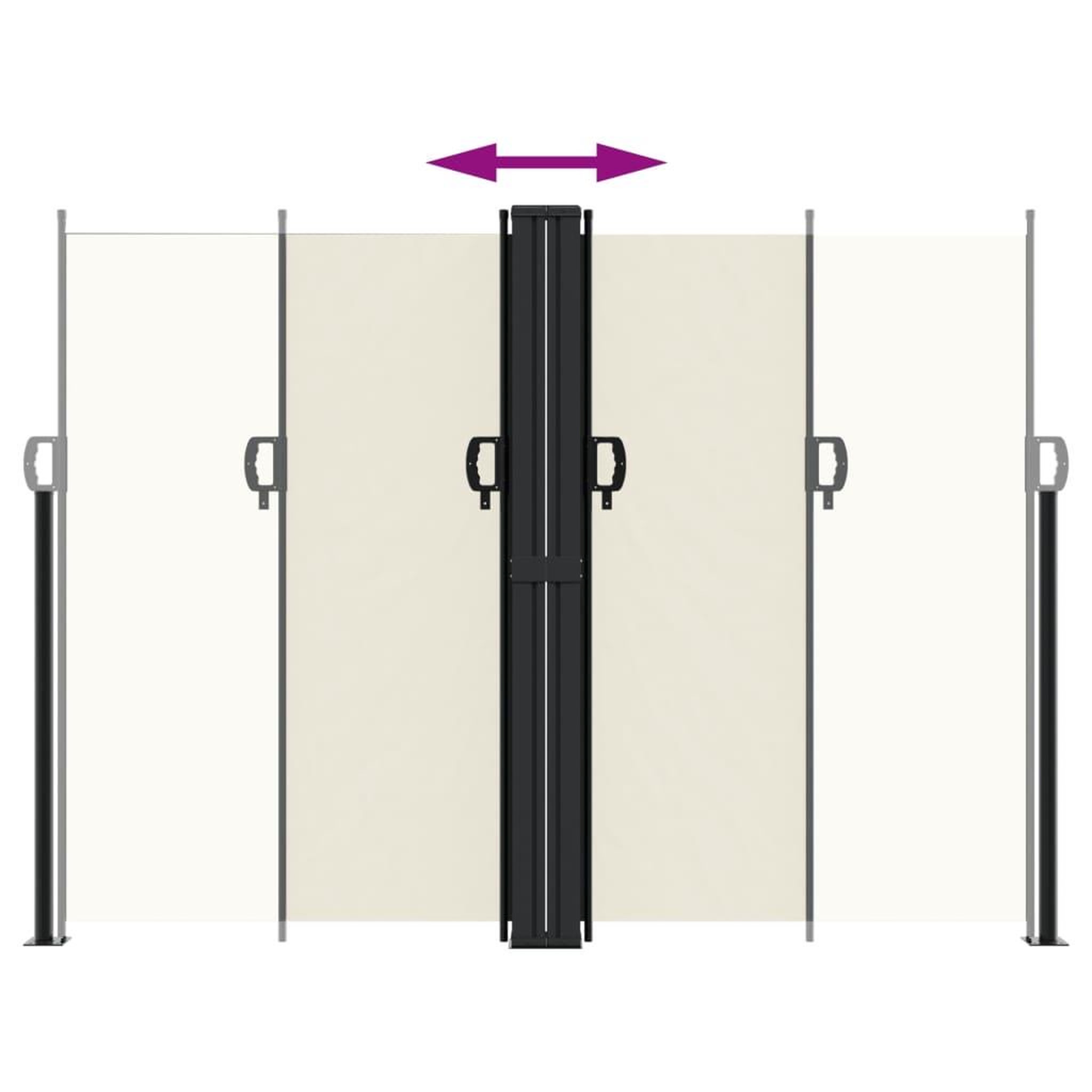 Voir la diapositive 5 : VIDAXL Auvent lateral retractable creme 180x1200 cm