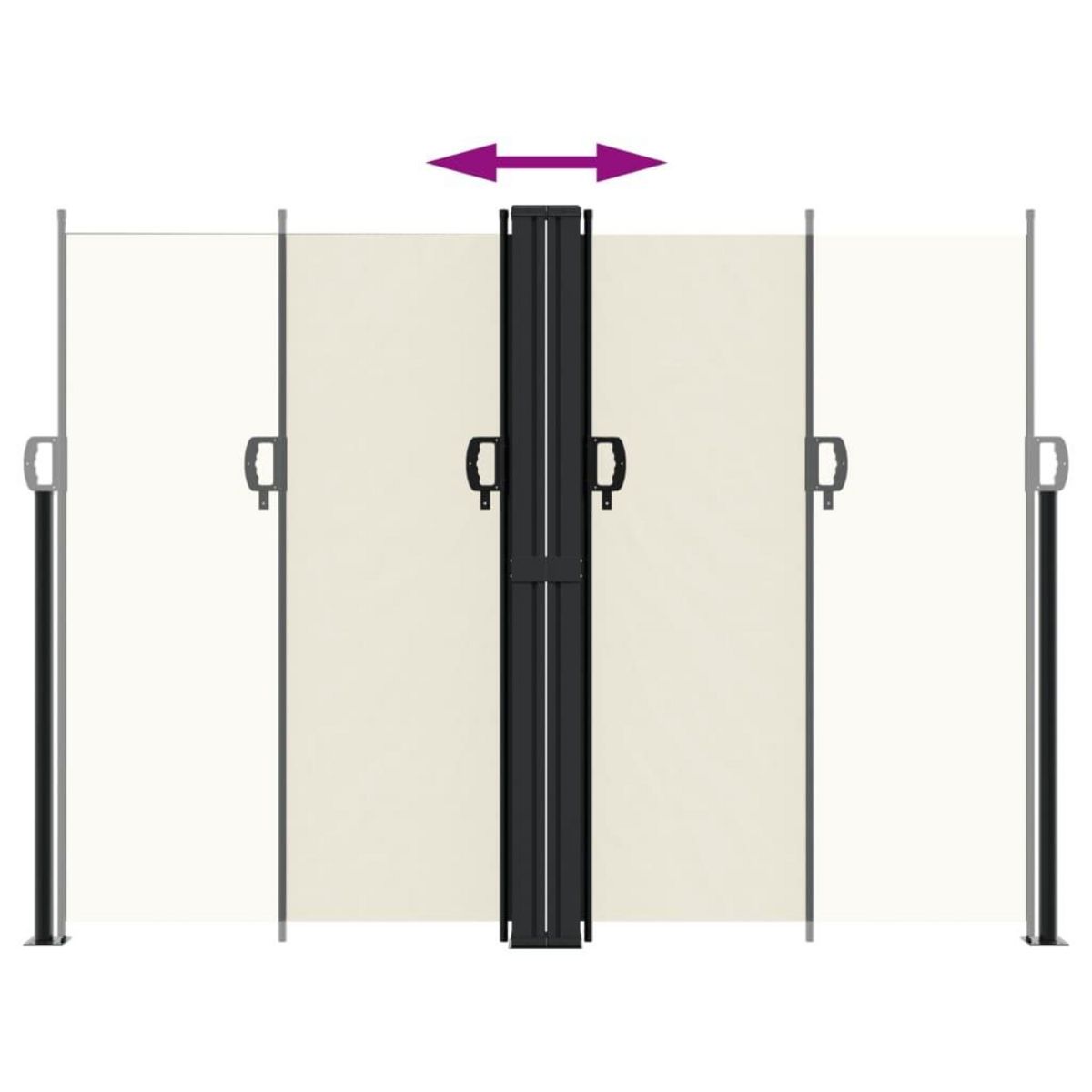 VIDAXL Auvent lateral retractable creme 180x1200 cm