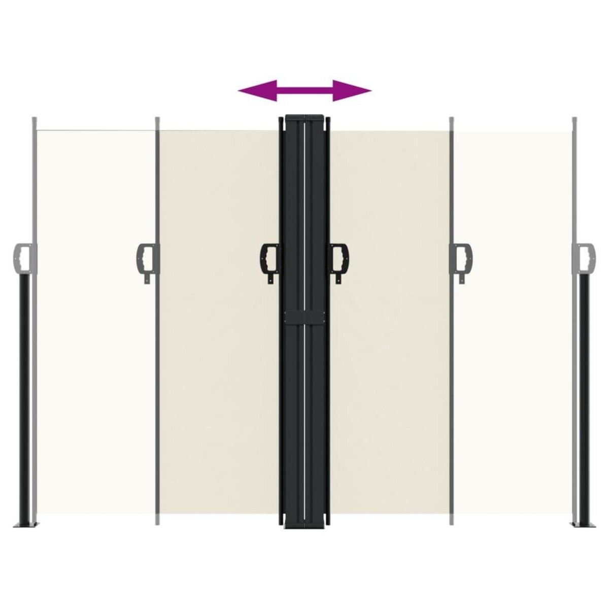 VIDAXL Auvent lateral retractable creme 180x1200 cm