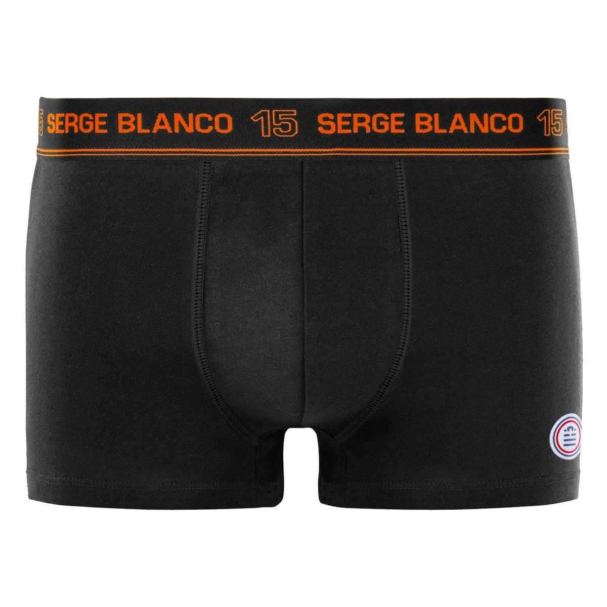 SERGE BLANCO Lot de 4 boxers homme en coton Class uni ceinture colorée