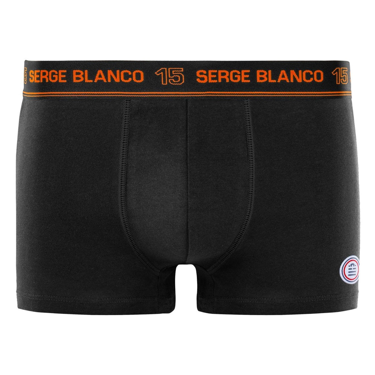 SERGE BLANCO Lot de 4 boxers homme en coton Class uni ceinture colorée